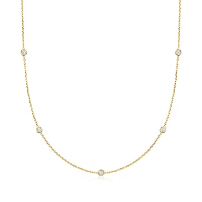 Ross-simons .50 Ct. T.w. Lab Grown Diamond Station Necklace In 18kt Gold Over Sterling