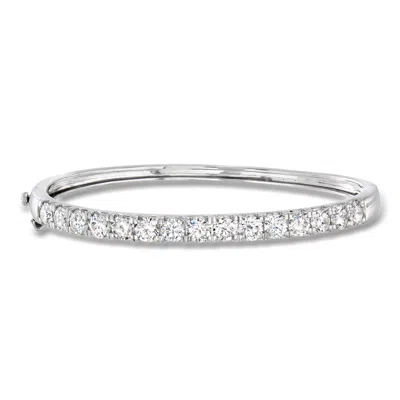 Ross-simons 5.00 Ct. T.w. Lab Grown Diamond Bangle Bracelet In 14kt White Gold In Silver