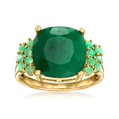 Ross-simons 5.40 Ct. T.w. Emerald Ring In 18kt Gold Over Sterling In Green