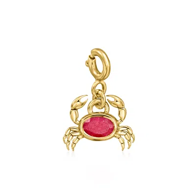 Ross-simons .60 Carat Ruby Crab Charm In 18kt Gold Over Sterling