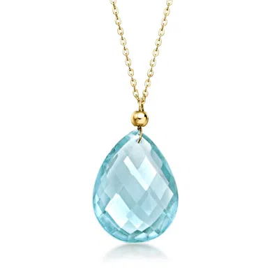 Ross-simons 6.25 Carat Sky Blue Topaz Necklace In 10kt Yellow Gold