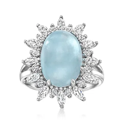 Ross-simons 6.75 Carat Aquamarine Ring With 4.00 Ct. T.w. White Topaz In Sterling Silver In Multi