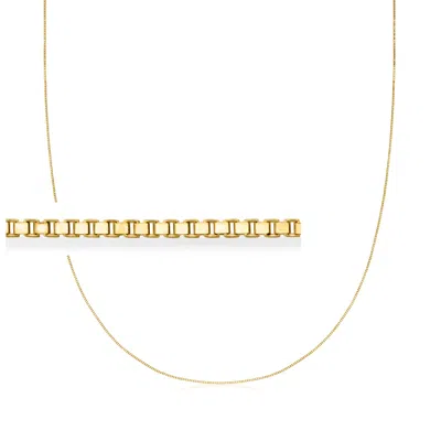 Ross-simons .6mm 10kt Yellow Gold Box-chain Necklace