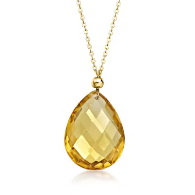 Ross-simons 7.00 Carat Citrine Necklace In 10kt Yellow Gold