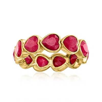 Ross-simons 7.00 Ct. T.w. Ruby Heart Ring In 18kt Gold Over Sterling