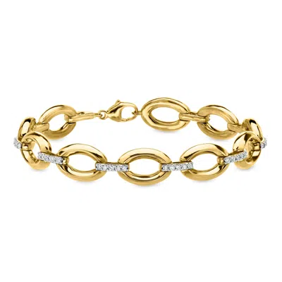Ross-simons .75 Ct. T.w. Lab Grown Diamond Oval-link Bracelet In 18kt Gold Over Sterling