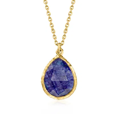 Ross-simons 7.50 Carat Bezel-set Sapphire Necklace In 18kt Gold Over Sterling In Multi