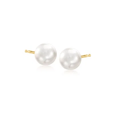 Ross-simons 7-8mm Cultured Pearl Stud Earrings In 14kt Yellow Gold