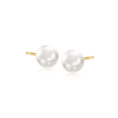 Ross-simons 7-8mm Cultured Pearl Stud Earrings In 14kt Yellow Gold
