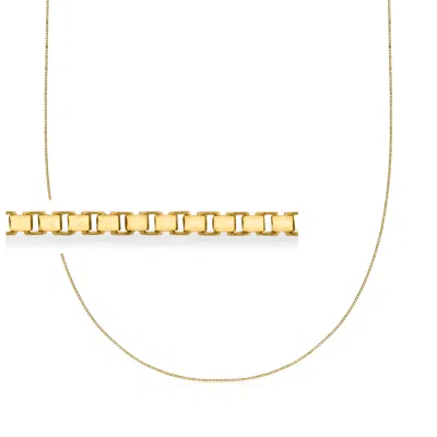 Ross-simons .7mm 10kt Yellow Gold Adjustable Box-chain Necklace