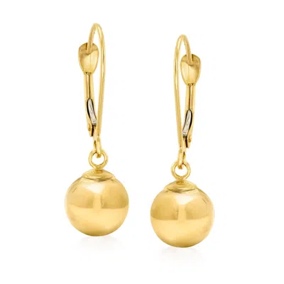 Ross-simons 8mm 14kt Yellow Gold Bead Drop Earrings