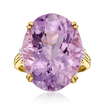 Ross-simons Amethyst Ring With Diamonds In 14kt Yellow Gold In Purple
