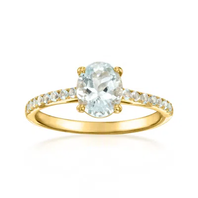 Ross-simons Aquamarine Birthstone Ring In 18kt Gold Over Sterling
