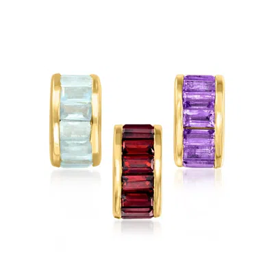 Ross-simons Baguette Birthstone Rolling Charm In 18kt Gold Over Sterling In Purple