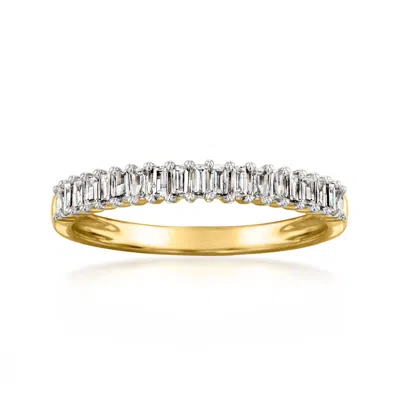 Ross-simons Baguette Diamond Ring In 14kt Yellow Gold In White