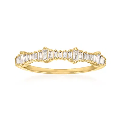 Ross-simons Baguette Diamond Ring In 14kt Yellow Gold In Transparent