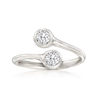 Ross-simons Bezel-set Diamond Bypass Ring In Platinum In Metallic