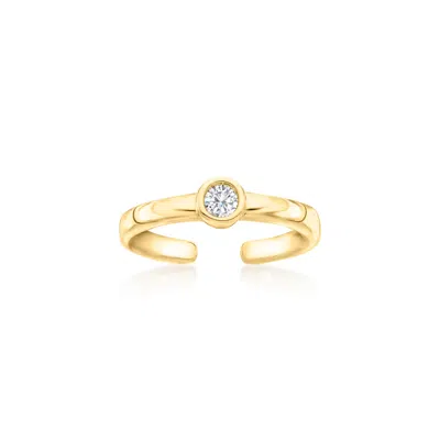Ross-simons Bezel-set Diamond Toe Ring In 18kt Gold Over Sterling