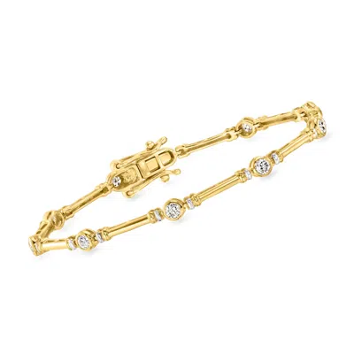 Ross-simons Bezel-set Lab-grown Diamond Station Bracelet In 18kt Gold Over Sterling In Transparent