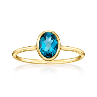Ross-simons Bezel-set London Blue Topaz Ring In 14kt Yellow Gold In Multi