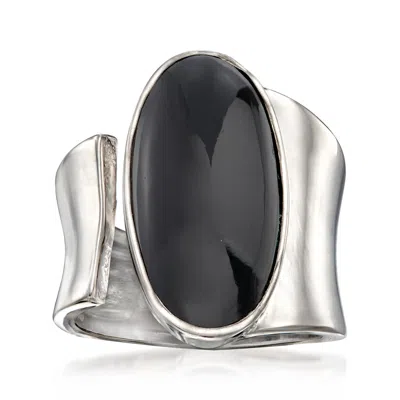 Ross-simons Black Onyx Wrap Ring In Sterling Silver
