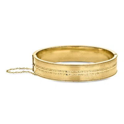 Pre-owned Ross-simons C. 1900 Vintage Gold-filled Scrolled Bangle Bracelet