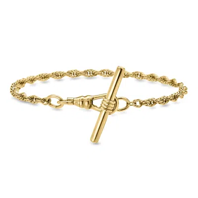 Pre-owned Ross-simons C. 1940 Vintage Gold-filled Rope-chain Toggle Bracelet