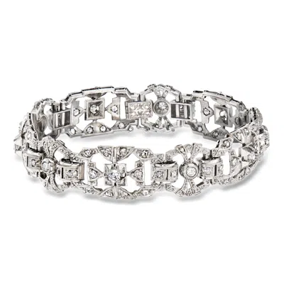 Pre-owned Ross-simons C. 1950 Vintage 3.35 Ct. T.w. Diamond Bracelet In Platinum In Silver