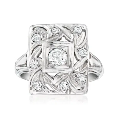 Pre-owned Ross-simons C. 1960 Vintage .70 Ct. T.w. Diamond Ring In 14kt White Gold In Silver