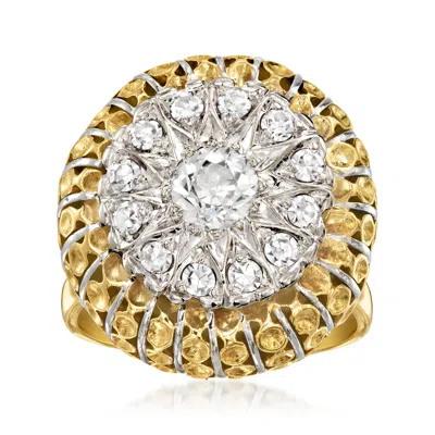 Pre-owned Ross-simons C. 1960 Vintage .90 Ct. T.w. Diamond Ring In 14kt Yellow Gold