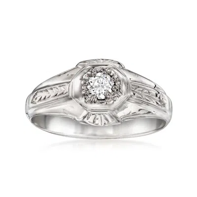 Pre-owned Ross-simons C. 1970 Vintage .15 Carat Diamond Ring In 18kt White Gold In Silver