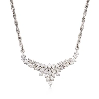 Pre-owned Ross-simons C. 1980 Vintage 1.10 Ct. T.w. Diamond Necklace In Platinum In Silver