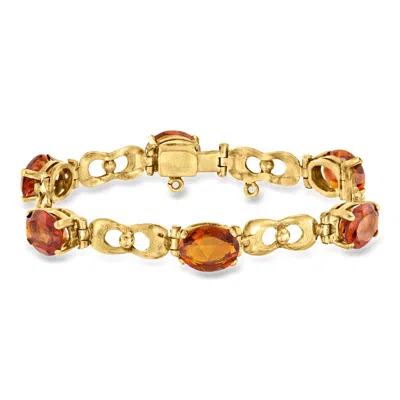 Pre-owned Ross-simons C. 1980 Vintage 11.70 Ct. T.w. Citrine Link Bracelet In 18kt Yellow Gold