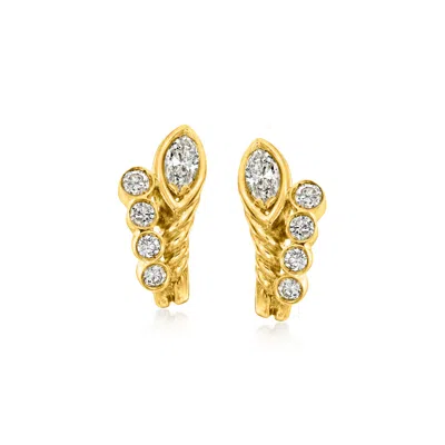 Pre-owned Ross-simons C. 1980 Vintage 1.20 Ct. T.w. Diamond Earrings In 14kt Yellow Gold