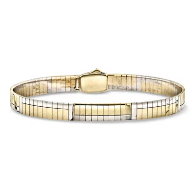 Pre-owned Ross-simons C. 1980 Vintage 14kt Two-tone Gold Omega Bracelet In Gold,silver