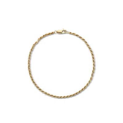 Pre-owned Ross-simons C. 1980 Vintage 14kt Yellow Gold Rope-chain Anklet