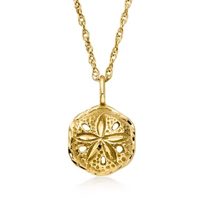 Pre-owned Ross-simons C. 1980 Vintage 14kt Yellow Gold Sand Dollar Pendant Necklace