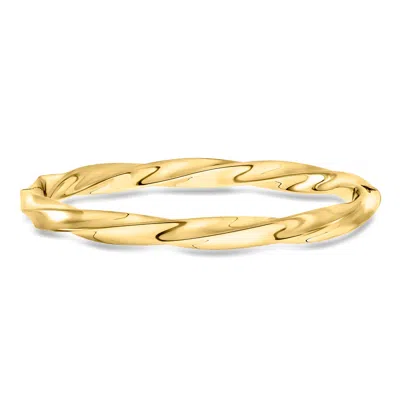 Pre-owned Ross-simons C. 1980 Vintage 14kt Yellow Gold Twisted Bangle Bracelet