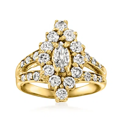 Pre-owned Ross-simons C. 1980 Vintage 1.55 Ct. T.w. Diamond Ring In 14kt Yellow Gold