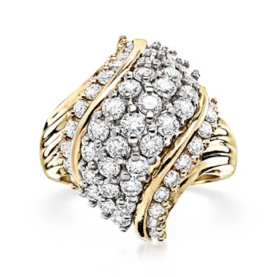 Pre-owned Ross-simons C. 1980 Vintage 2.00 Ct. T.w. Diamond Ring In 14kt Yellow Gold