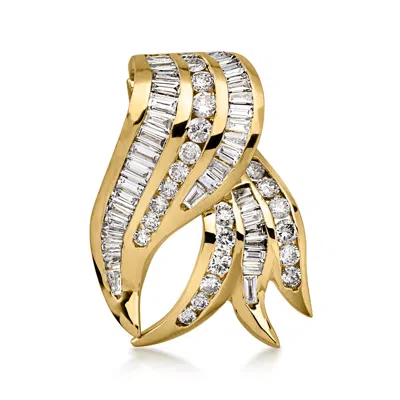 Pre-owned Ross-simons C. 1980 Vintage 2.75 Ct. T.w. Diamond Enhancer/slide Pendant In 14kt Yellow Gold