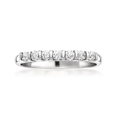 Pre-owned Ross-simons C. 1980 Vintage .30 Ct. T.w. Diamond Ring In 14kt White Gold In Silver