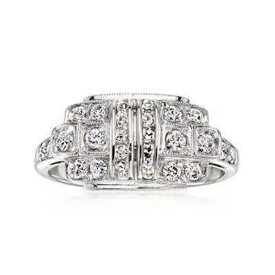 Pre-owned Ross-simons C. 1980 Vintage .60 Ct. T.w. Diamond Ring In Platinum In Silver