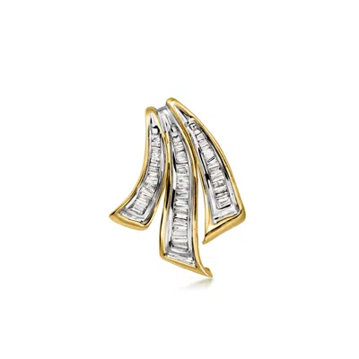 Pre-owned Ross-simons C. 1980 Vintage .75 Ct. T.w. Baguette Diamond Slide Pendant In 14kt Yellow Gold
