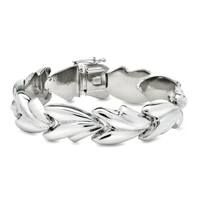 Pre-owned Ross-simons C. 1980 Vintage Sterling Silver Fancy-link Bracelet