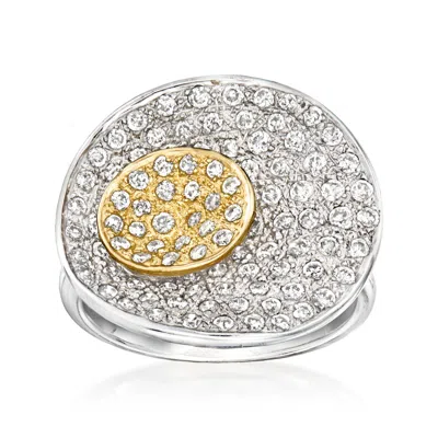 Pre-owned Ross-simons C. 1990 Vintage 1.00 Ct. T.w. Diamond Discs Ring In 14kt Two-tone Gold In Gold,silver