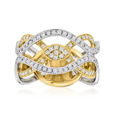 Pre-owned Ross-simons C. 1990 Vintage 1.00 Ct. T.w. Diamond Ring In 14kt Two-tone Gold In Gold,silver