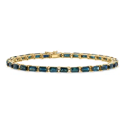 Pre-owned Ross-simons C. 1990 Vintage 10.85 Ct. T.w. Sapphire Bracelet In 14kt Yellow Gold