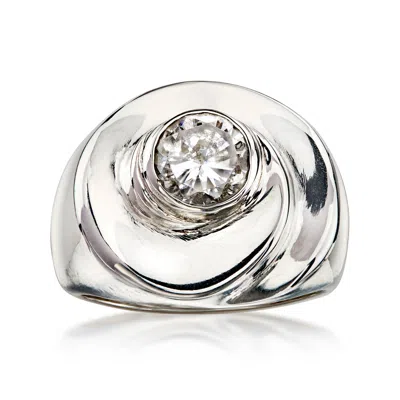 Pre-owned Ross-simons C. 1990 Vintage 1.25 Carat Cz Swirl Ring In Sterling Silver