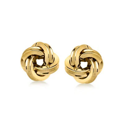 Pre-owned Ross-simons C. 1990 Vintage 14kt Yellow Gold Love Knot Earrings